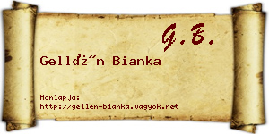 Gellén Bianka névjegykártya